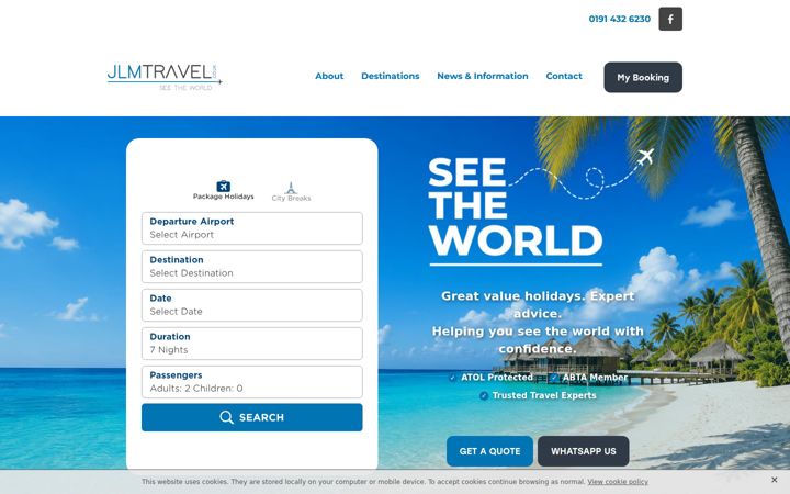 Screenshot of jlmtravel.co.uk
