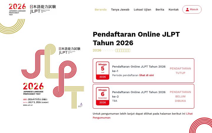 Screenshot of jlptonline.or.id