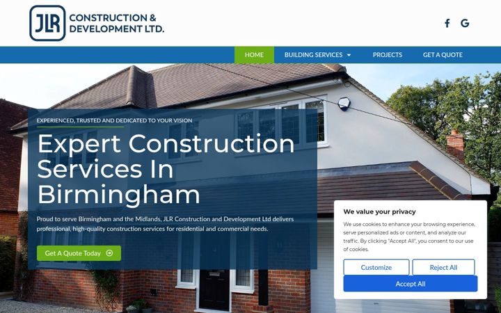 Screenshot of jlrconstruction-development.co.uk