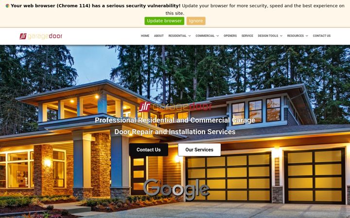 Screenshot of jlrgaragedoor.com