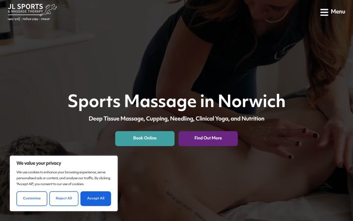 Screenshot of jlsportsmassagetherapy.com