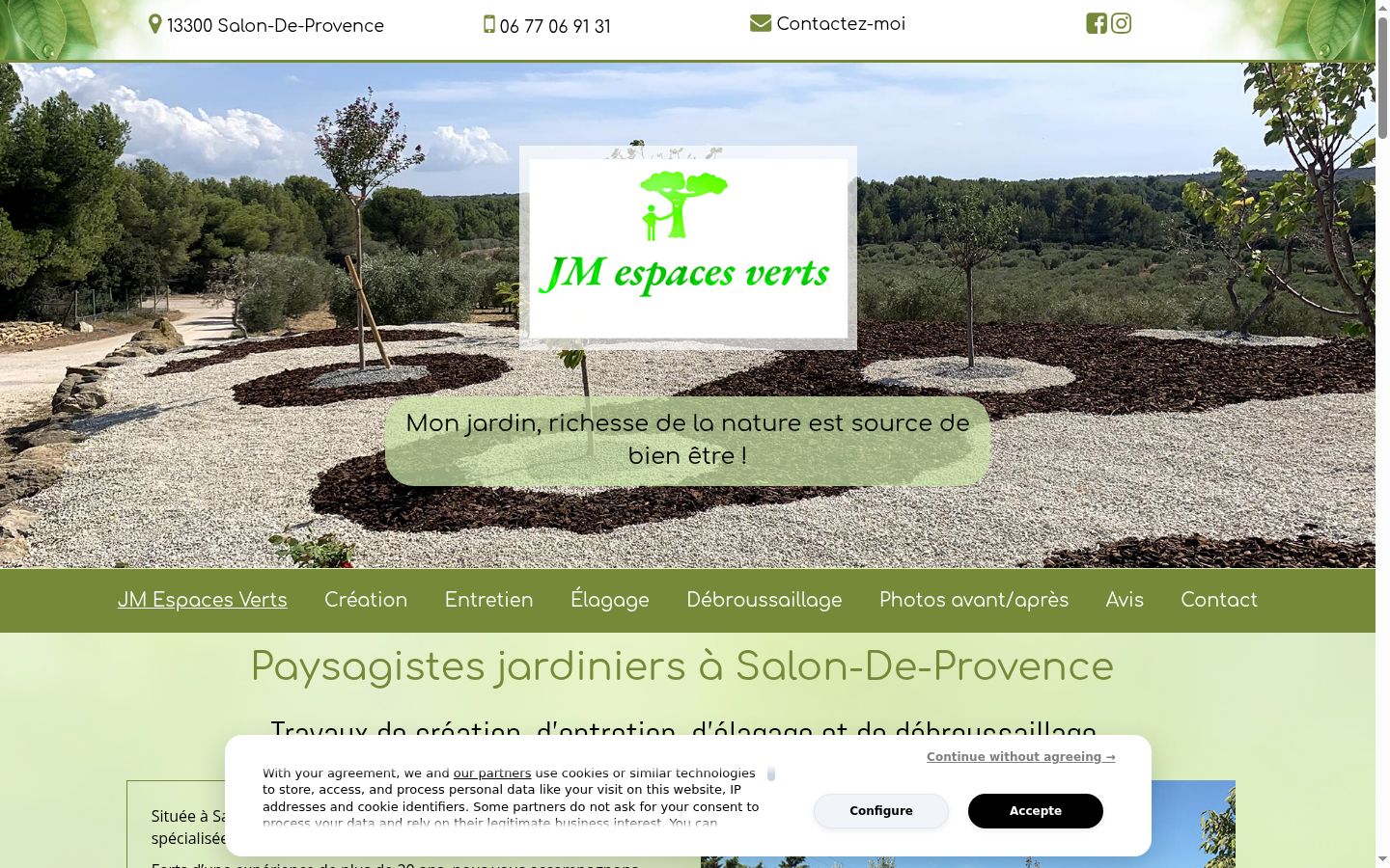 Screenshot del banner di consenso mostrato prima di qualsiasi interazione
