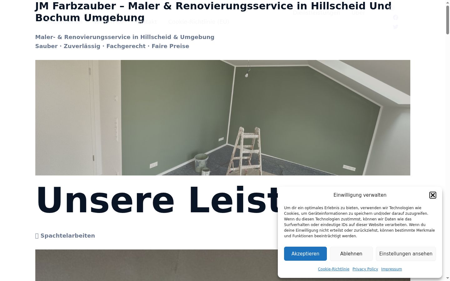 Screenshot del banner di consenso mostrato prima di qualsiasi interazione