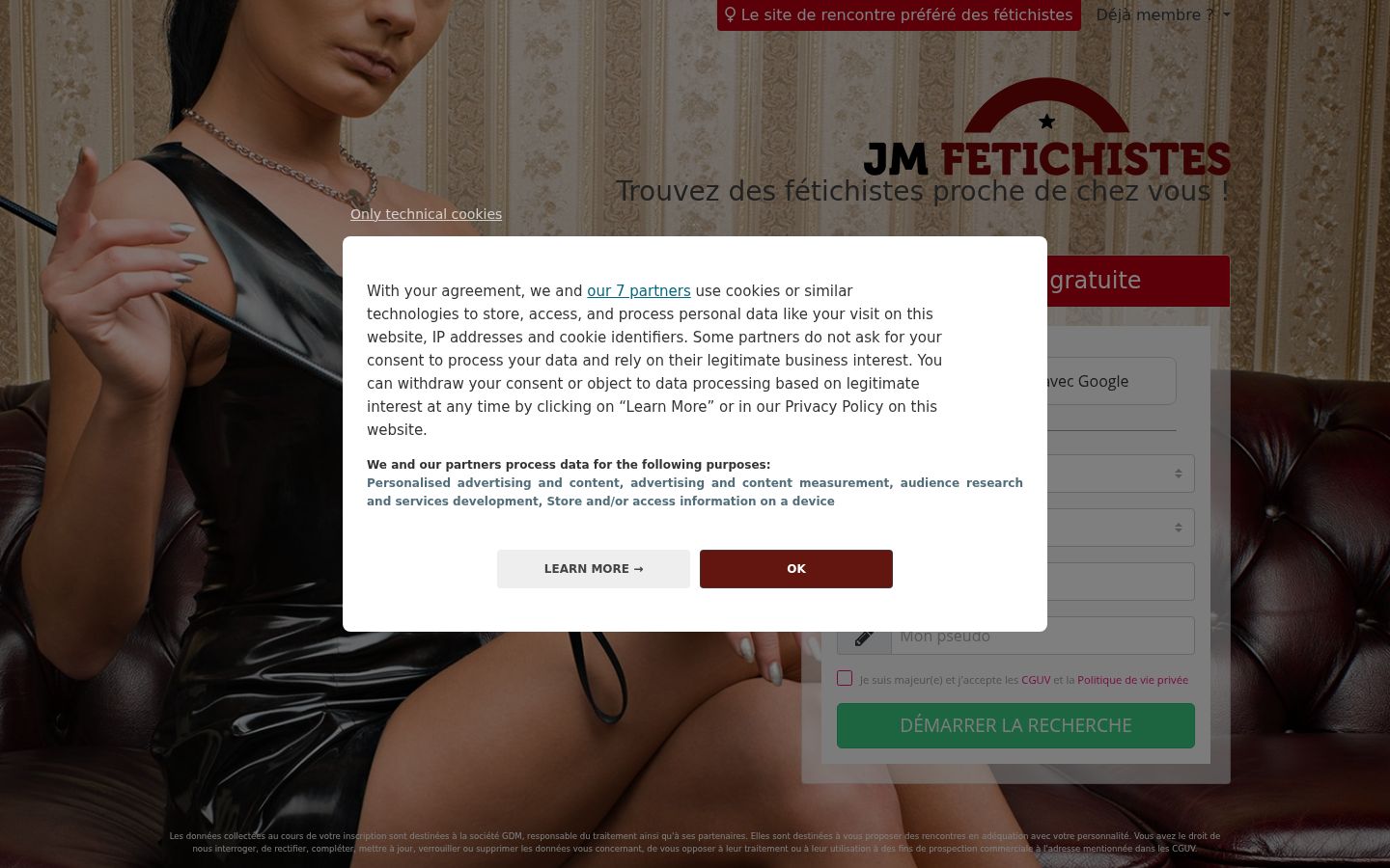 Screenshot of the consent banner shown before any interaction