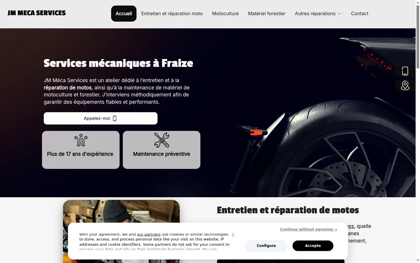 Screenshot del banner di consenso mostrato prima di qualsiasi interazione