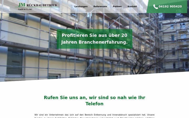 Screenshot of jm-rueckbau.de