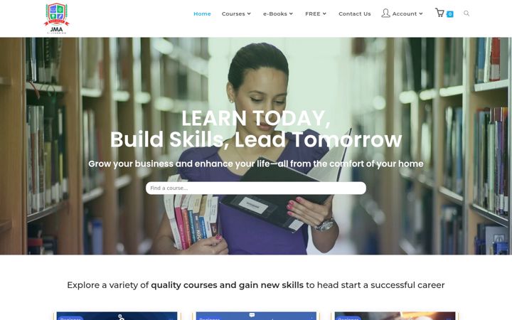 Screenshot of jmaelearning.net