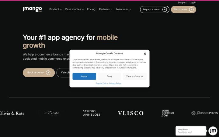 Screenshot of jmango360.com