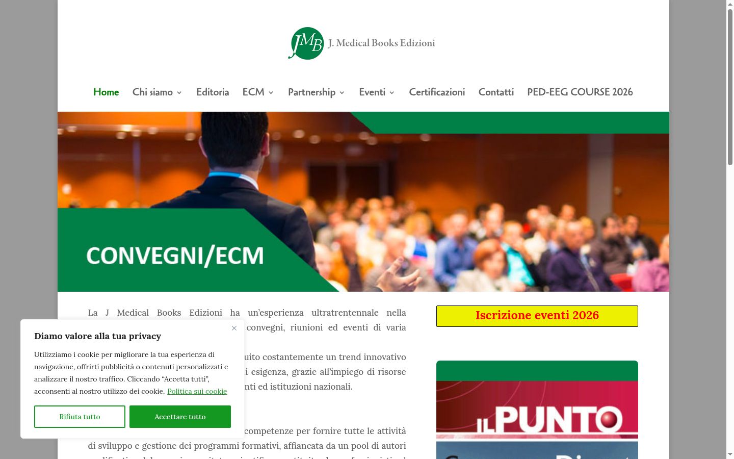Screenshot del banner di consenso mostrato prima di qualsiasi interazione