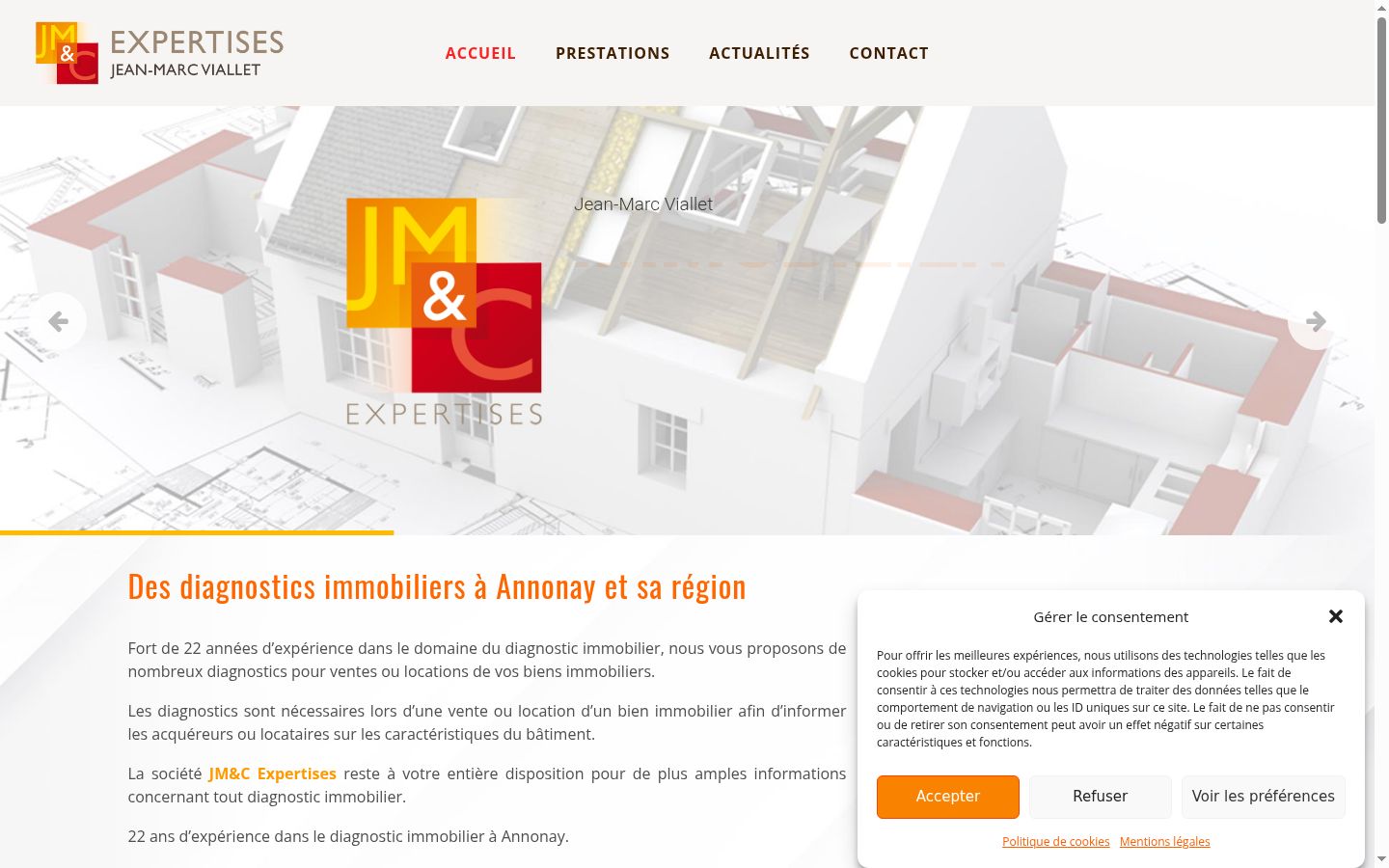 Screenshot tal-banner tal-kunsens muri qabel kwalunkwe interazzjoni