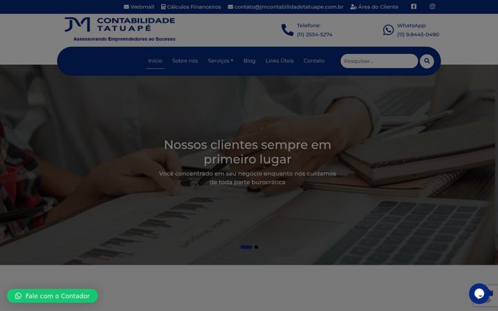 Screenshot of jmcontabilidadetatuape.com.br