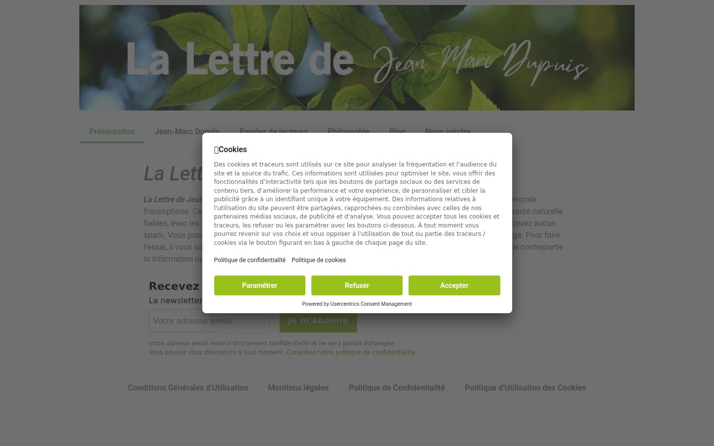 Screenshot of the consent banner shown before any interaction