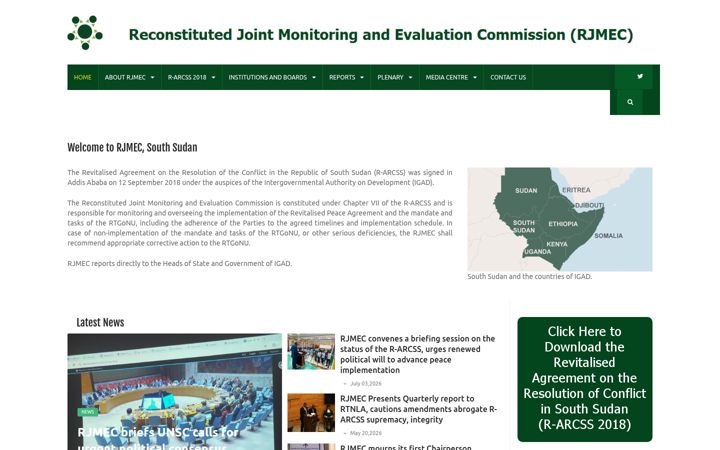 Screenshot of jmecsouthsudan.com