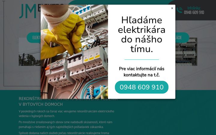 Screenshot of jmelektro.sk