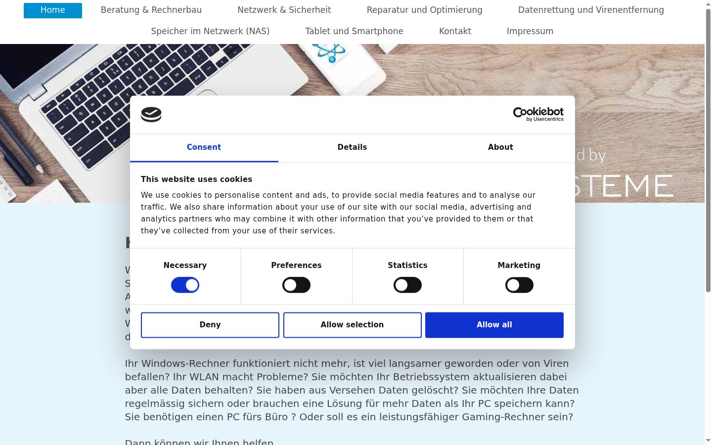 Screenshot van de toestemmingsbanner zoals getoond vóór enige interactie
