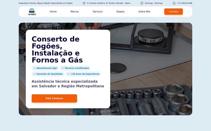 Screenshot of jmfogoes.com.br