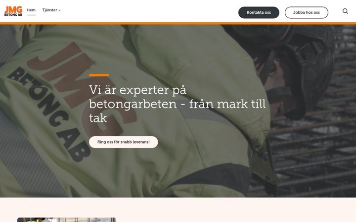 Screenshot of jmgbetong.se