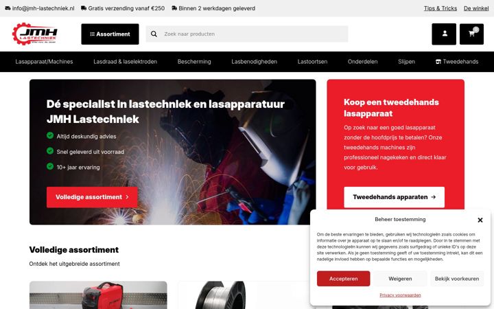 Screenshot of jmh-lastechniek.nl
