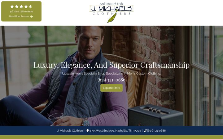 Screenshot of jmichaelsclothiersnashville.com