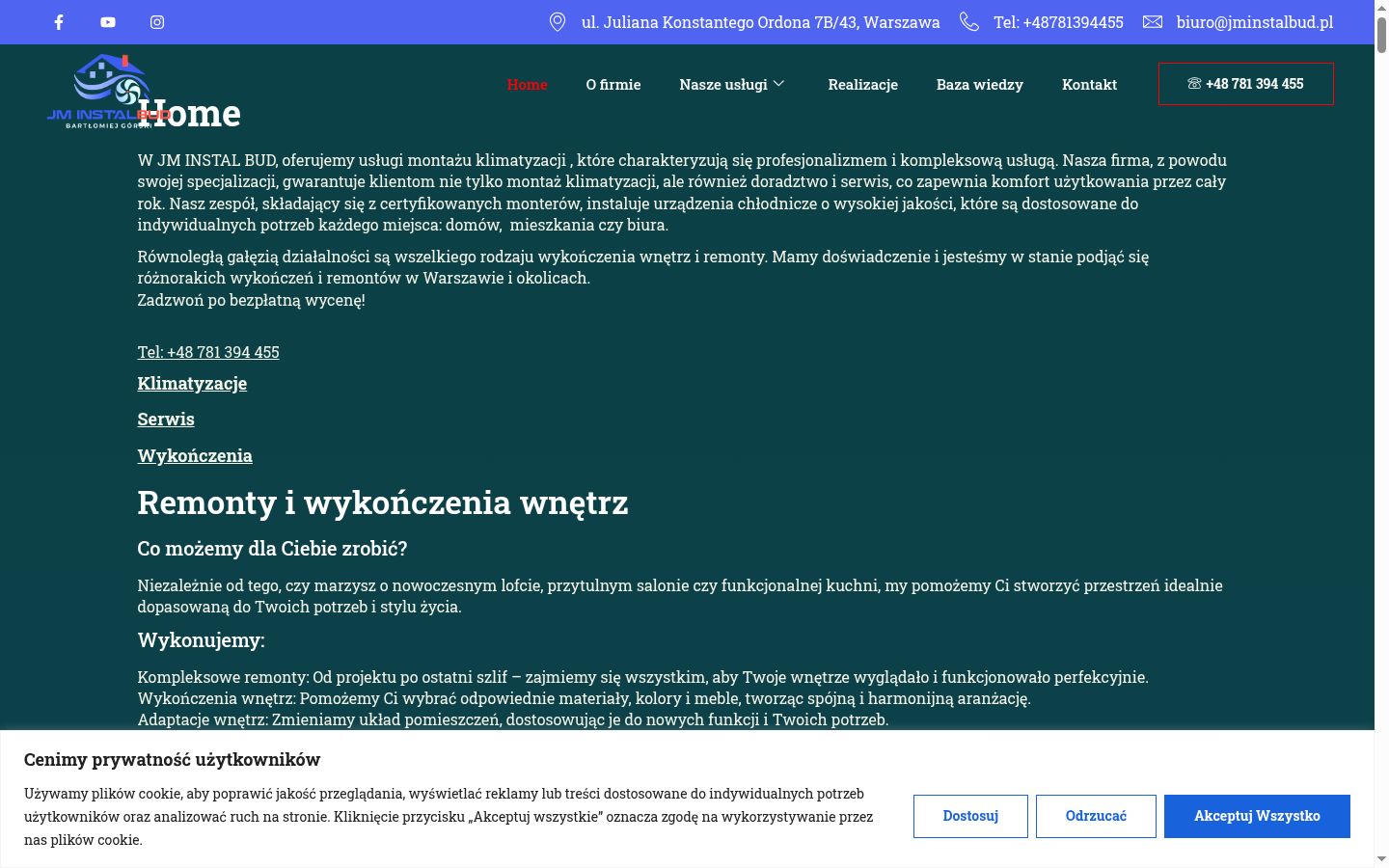 Screenshot des Einwilligungsbanners vor jeglicher Interaktion
