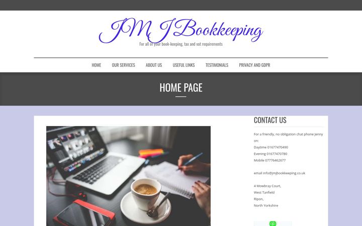 Screenshot of jmjbookkeeping.co.uk