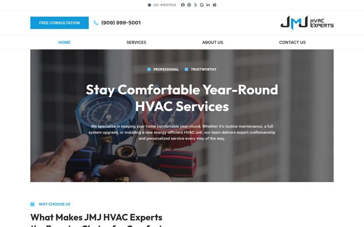 Screenshot of jmjhvacexperts.com