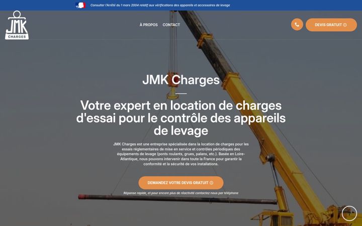 Screenshot of jmkcharges.fr