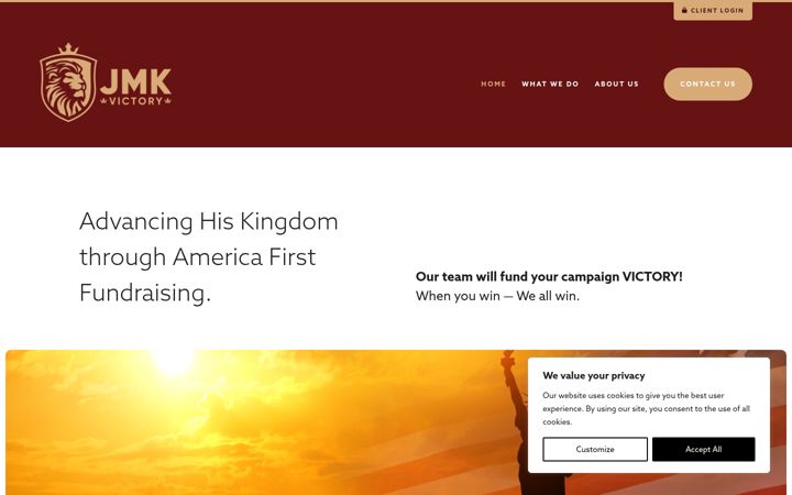 Screenshot of jmkvictory.com