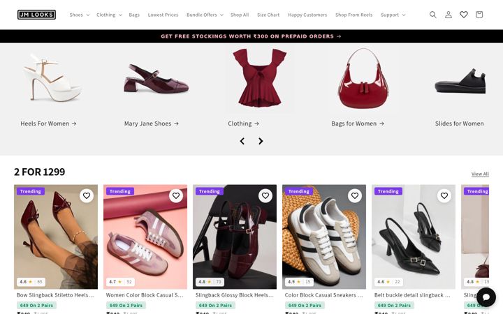 Screenshot of jmlooks.com