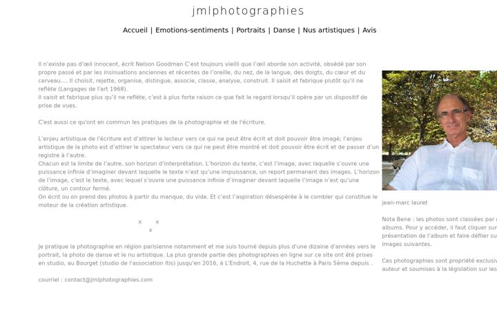 Screenshot of jmlphotographies.com