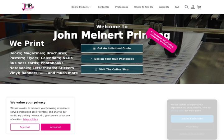 Screenshot of jmpprintshop.com