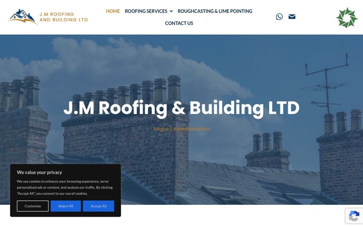 Screenshot of jmroofingandbuildingltd.com