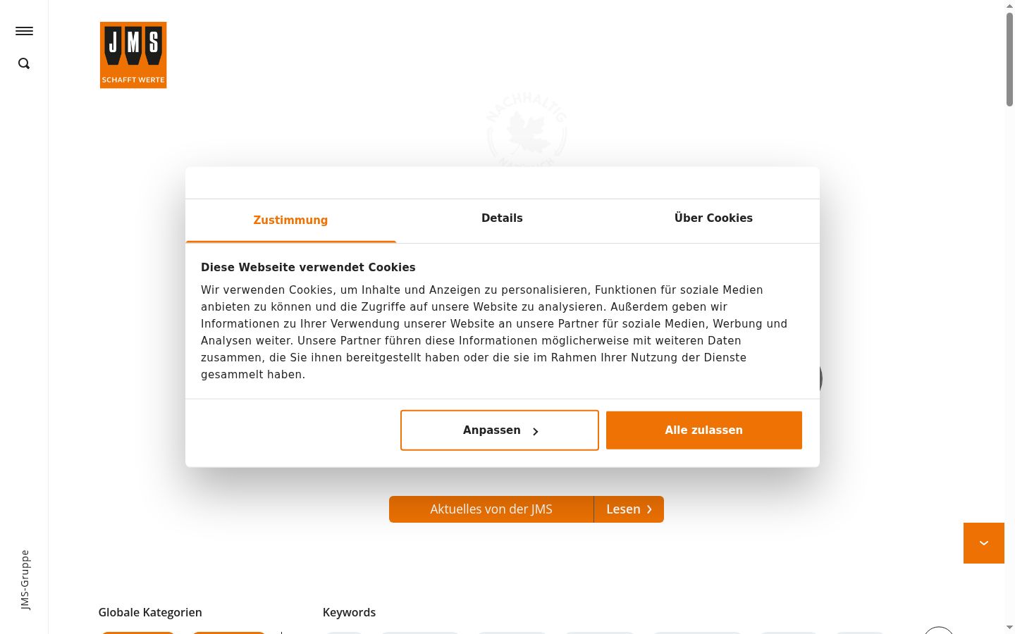 Screenshot of the consent banner shown before any interaction