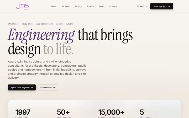 Screenshot of jmsengineers.co.uk