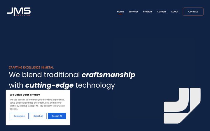 Screenshot of jmsmetaltec.com