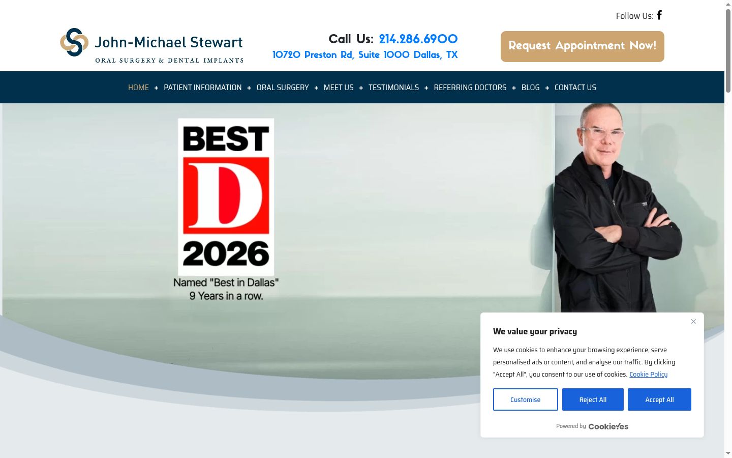 Screenshot del banner di consenso mostrato prima di qualsiasi interazione