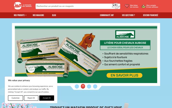 Screenshot of jmt-alimentation-animale.com