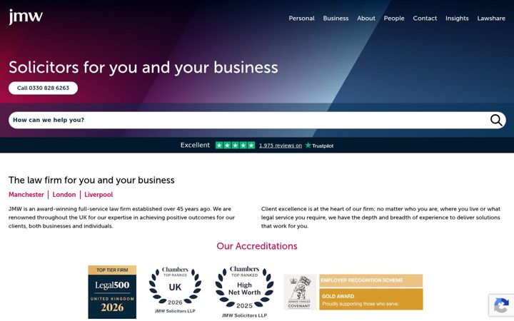 Screenshot of jmw.co.uk