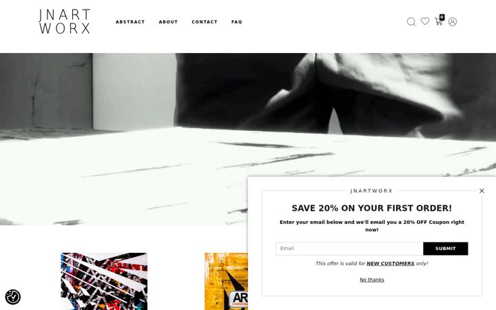 Screenshot of jnartworx.com