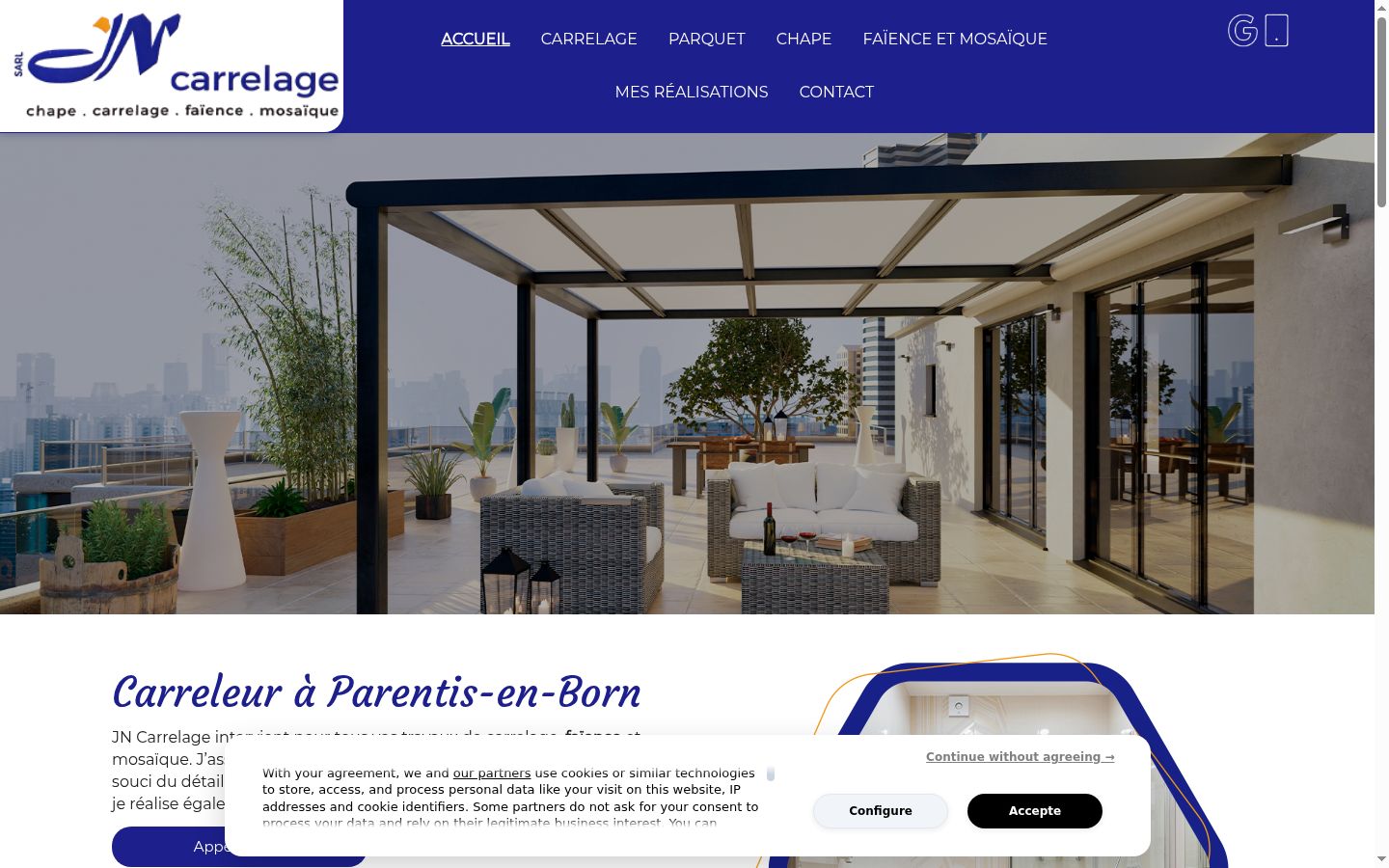 Screenshot of the consent banner shown before any interaction