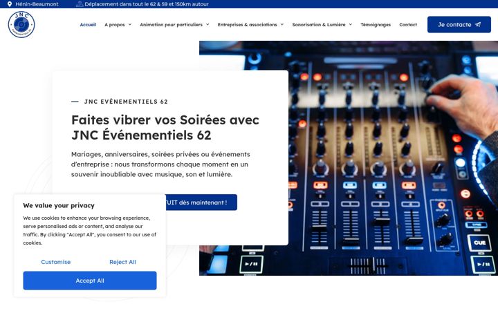 Screenshot of jncevenementiels62.fr