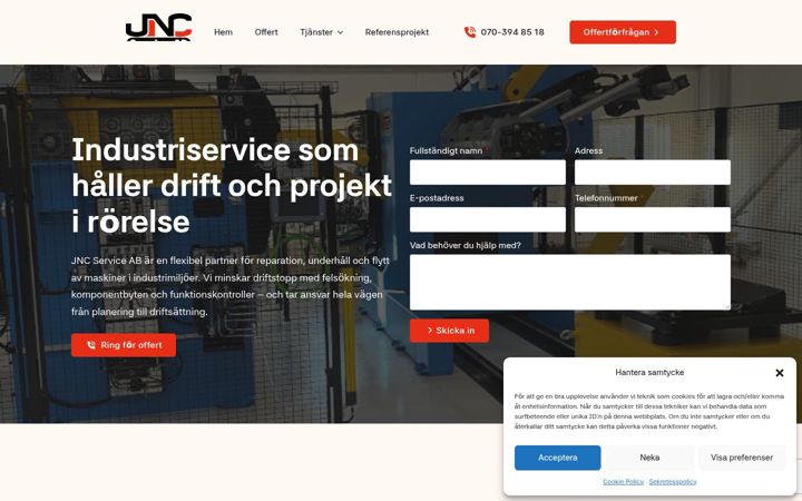 Screenshot of jncserviceab.se