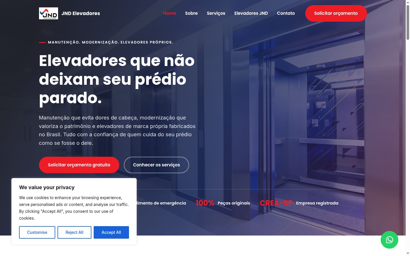 Screenshot del banner di consenso mostrato prima di qualsiasi interazione