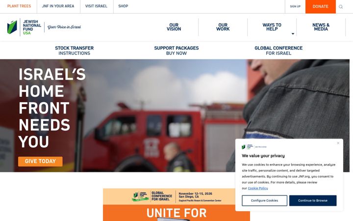 Screenshot von jnf.org