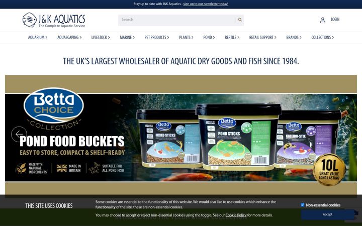 Screenshot of jnk-aquatics.co.uk