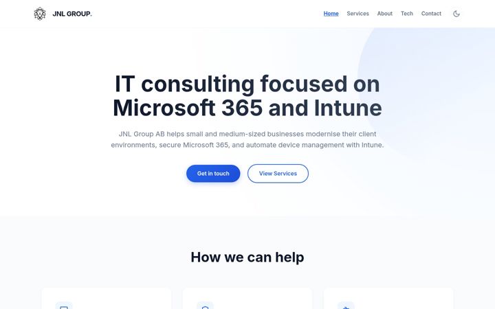 Screenshot of jnlgroup.se
