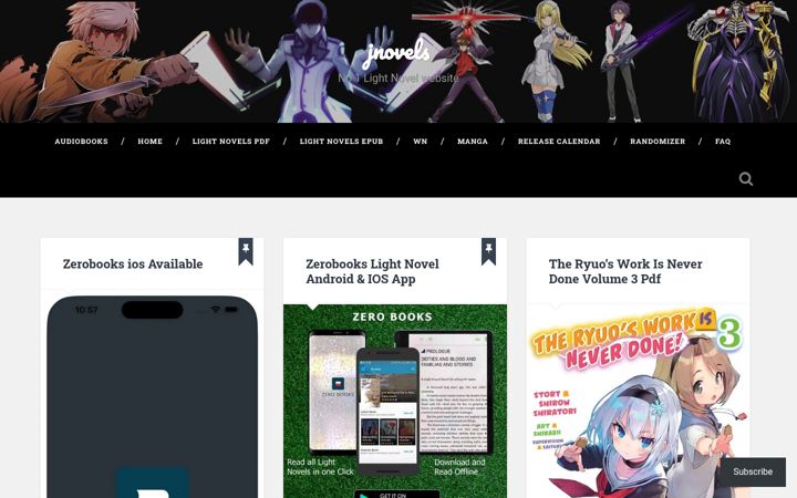 Screenshot of jnovels.com