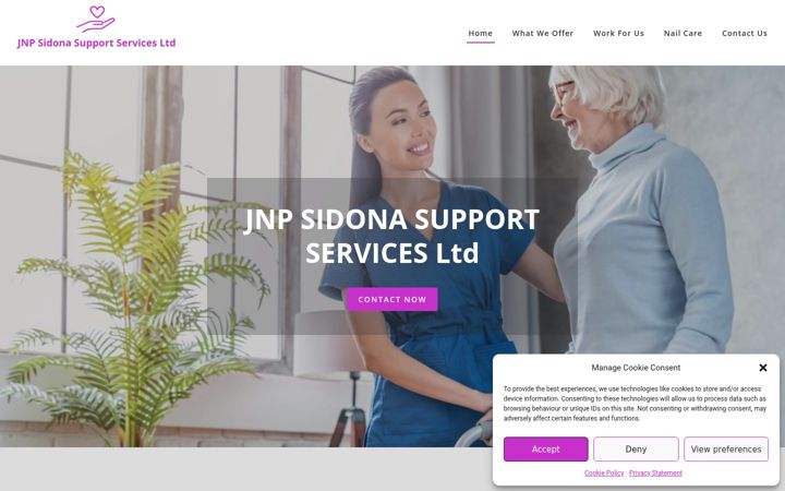 Screenshot of jnpsidonasupportservices.co.uk