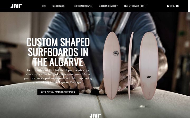 Screenshot of jnrsurfboards.com