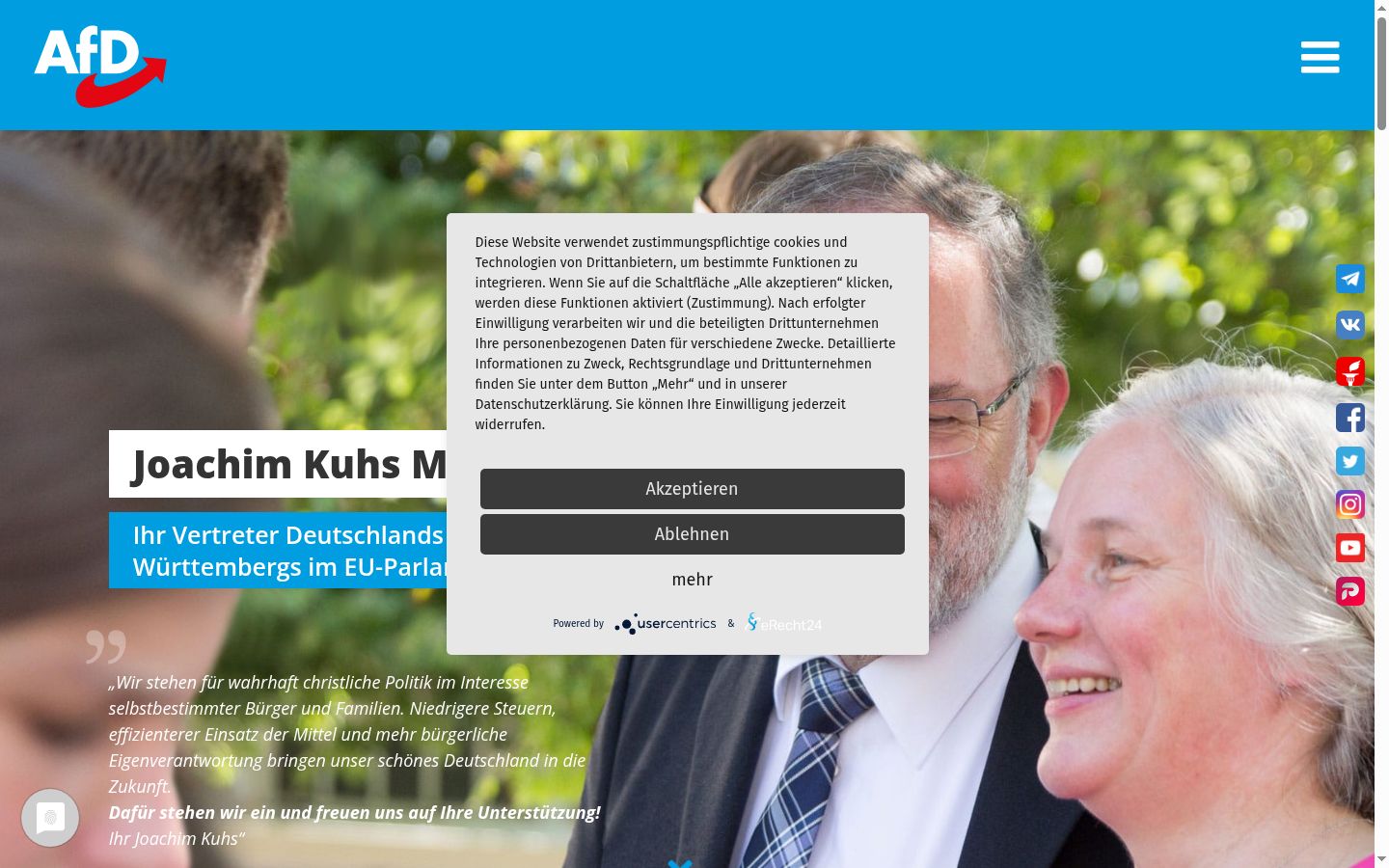 Screenshot tal-banner tal-kunsens muri qabel kwalunkwe interazzjoni